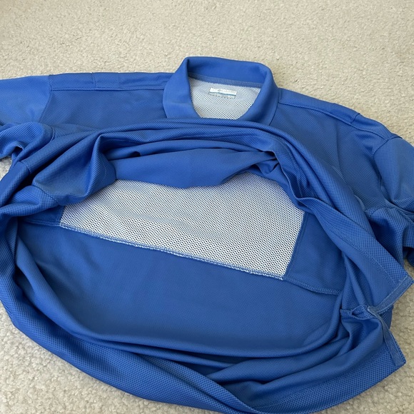 Columbia PFG Omni-Shade Blue Short Sleeve Mesh Lined Mens X-Large Fishing Polo - Picture 7 of 11